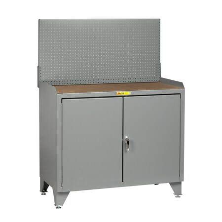 Little Giant Bench Cabinet, 24" X 48", Doors, Hardboard, Pegboard Panel MH3LL2D2448PB